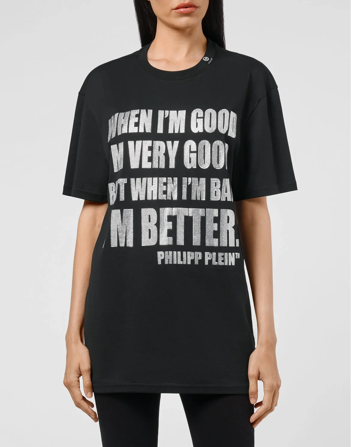 T-shirt Round Neck SS stones MORE MONEY MORE PROBLEMS, цвет: Черный