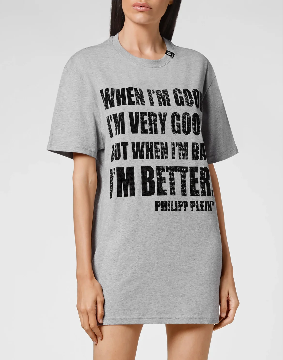 T-shirt Round Neck SS stones MORE MONEY MORE PROBLEMS, цвет: Серый