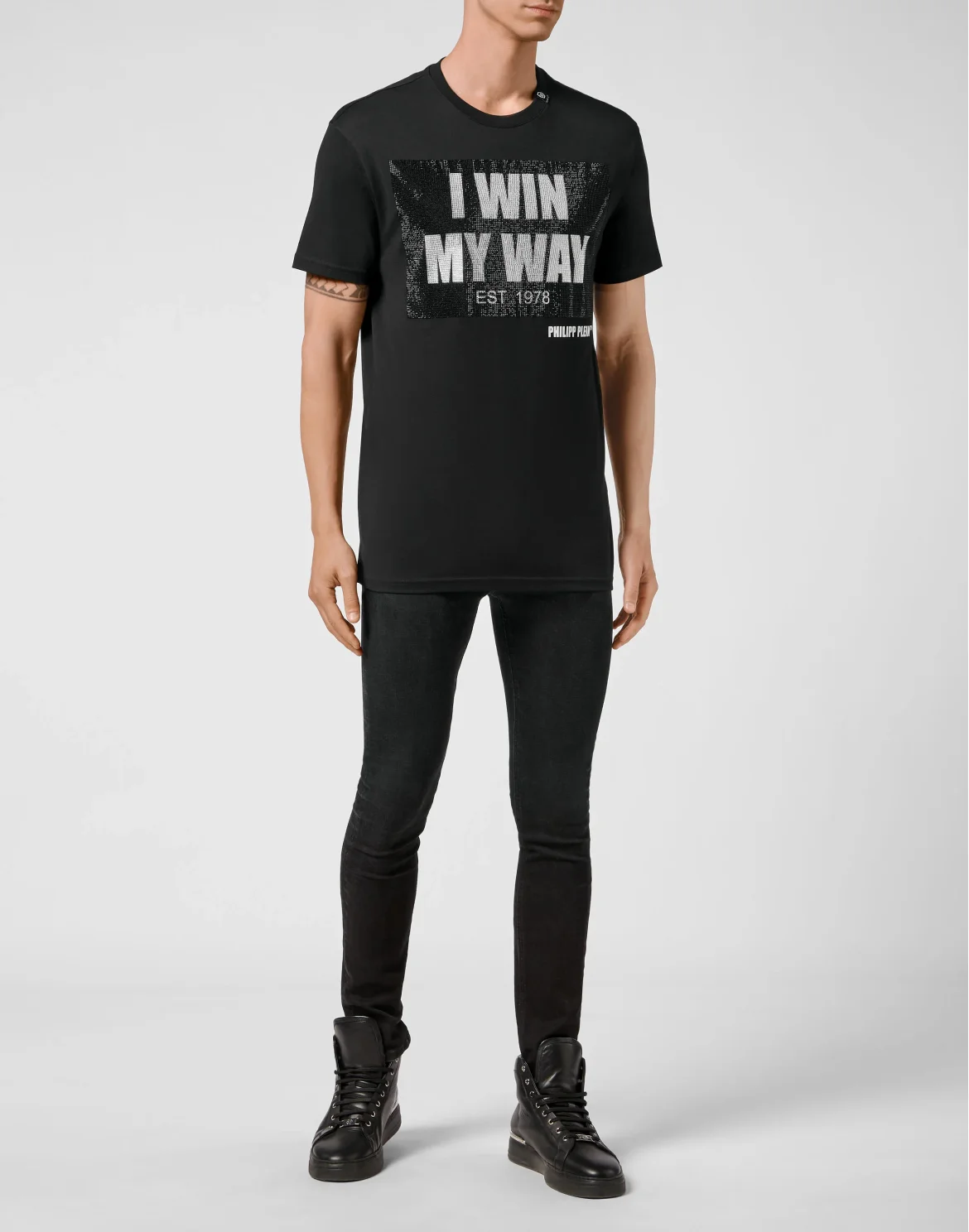 T-shirt Round Neck SS stone I WIN MY WAY, цвет: Черный