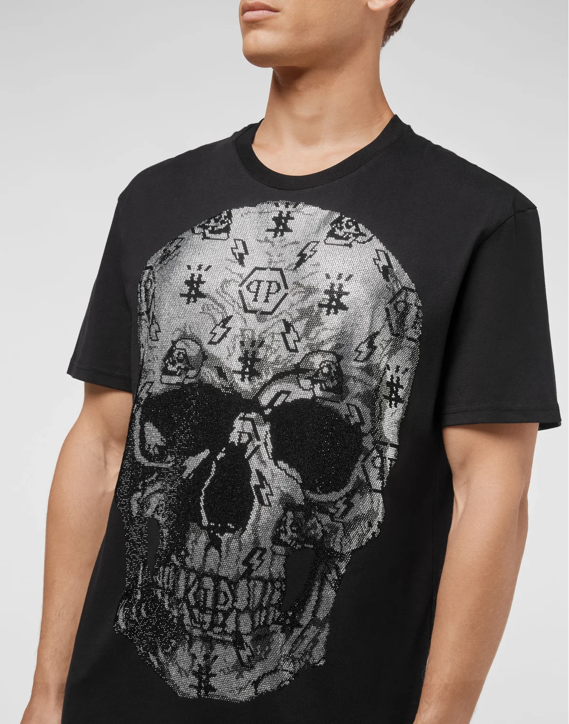 T-shirt Round Neck SS stones Skull, цвет: Черный