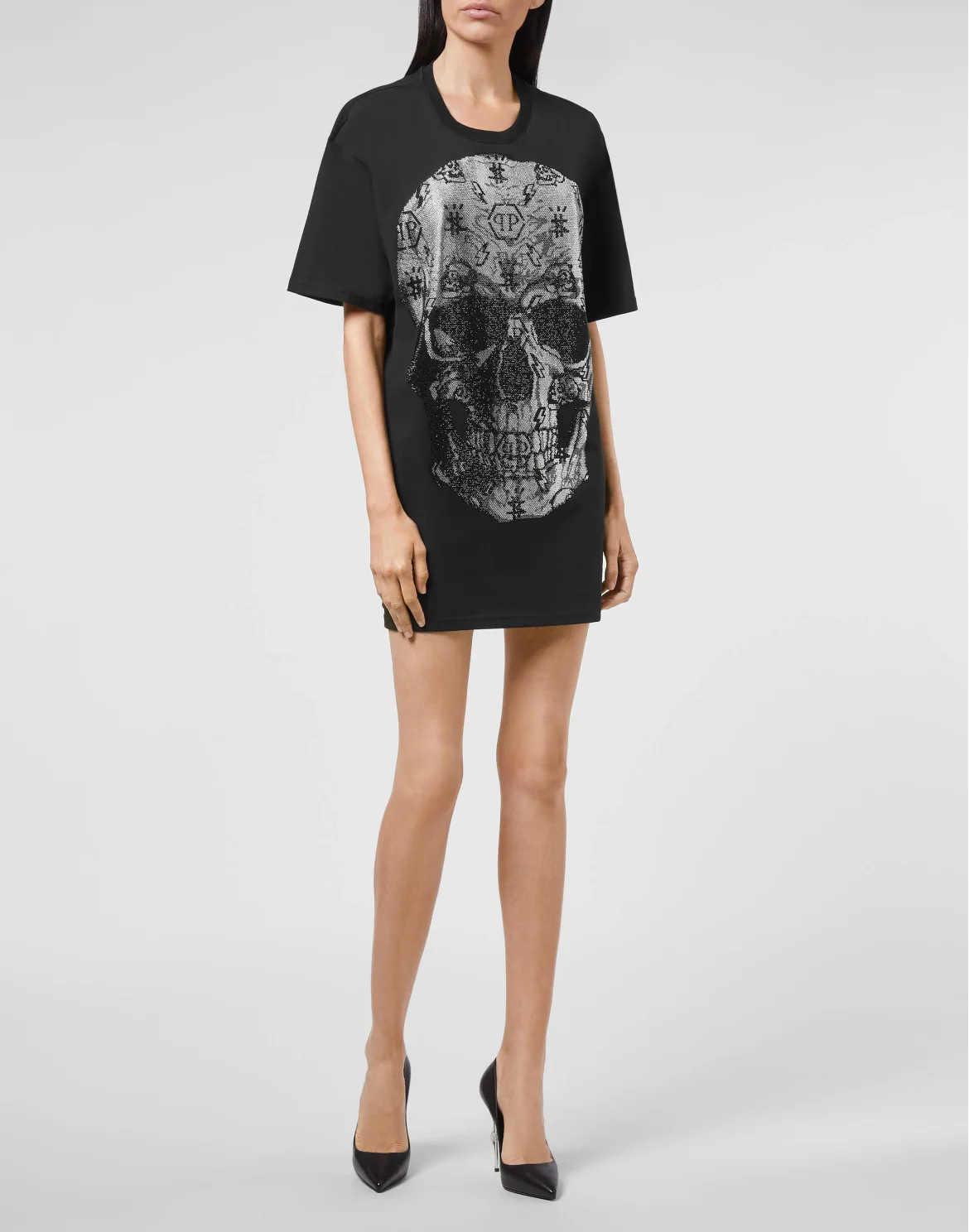 T-shirt Round Neck SS stones Skull, цвет: Черный