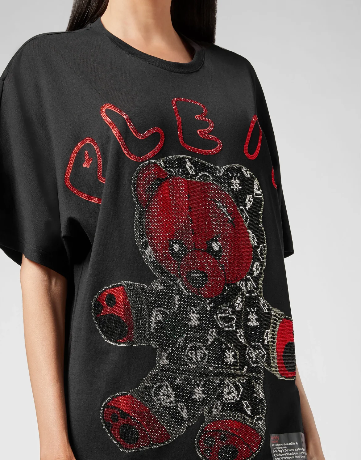 T-shirt Round Neck SS stones Teddy Bear, цвет: Черный