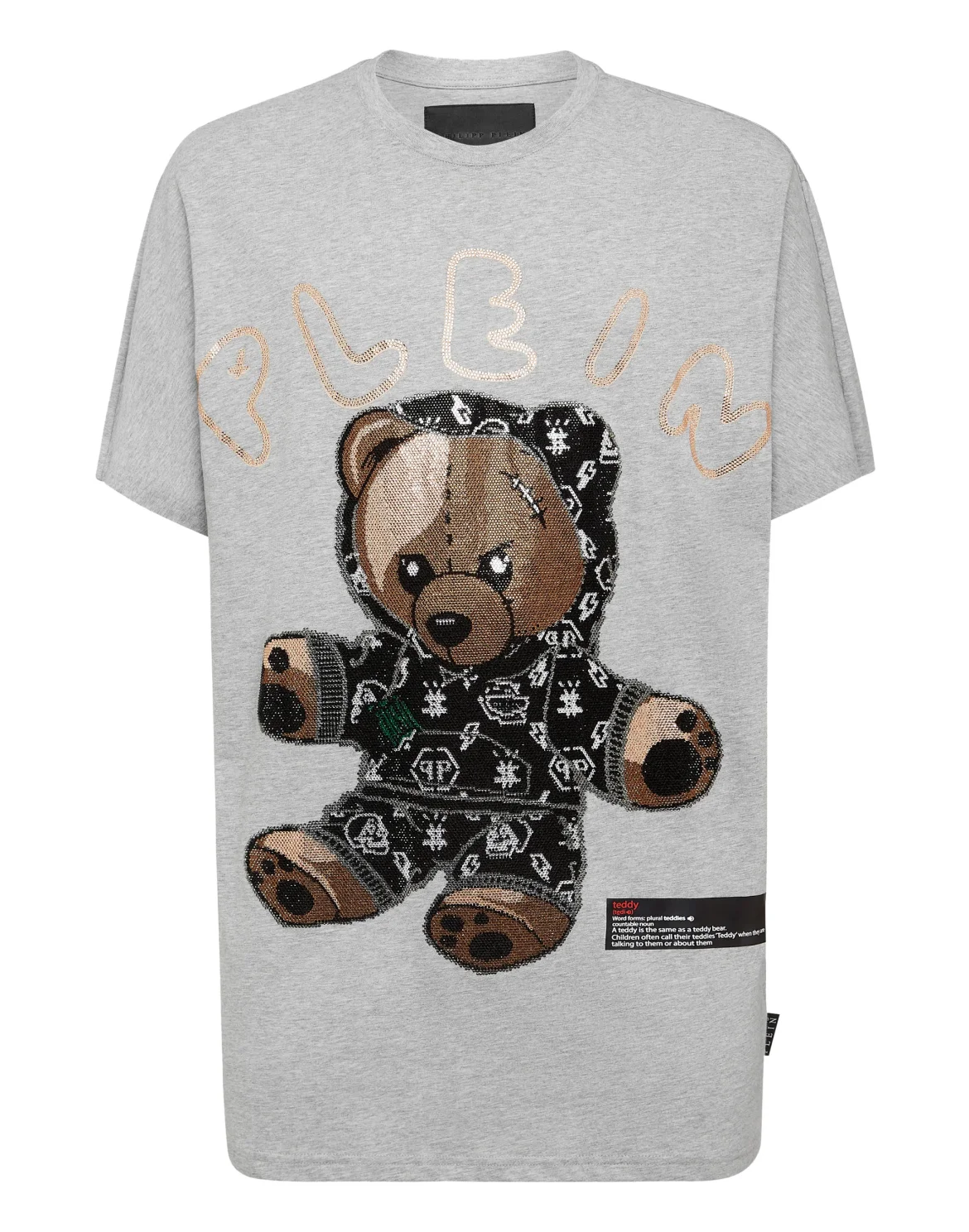 T-shirt Round Neck SS stones Teddy Bear, цвет: Серый
