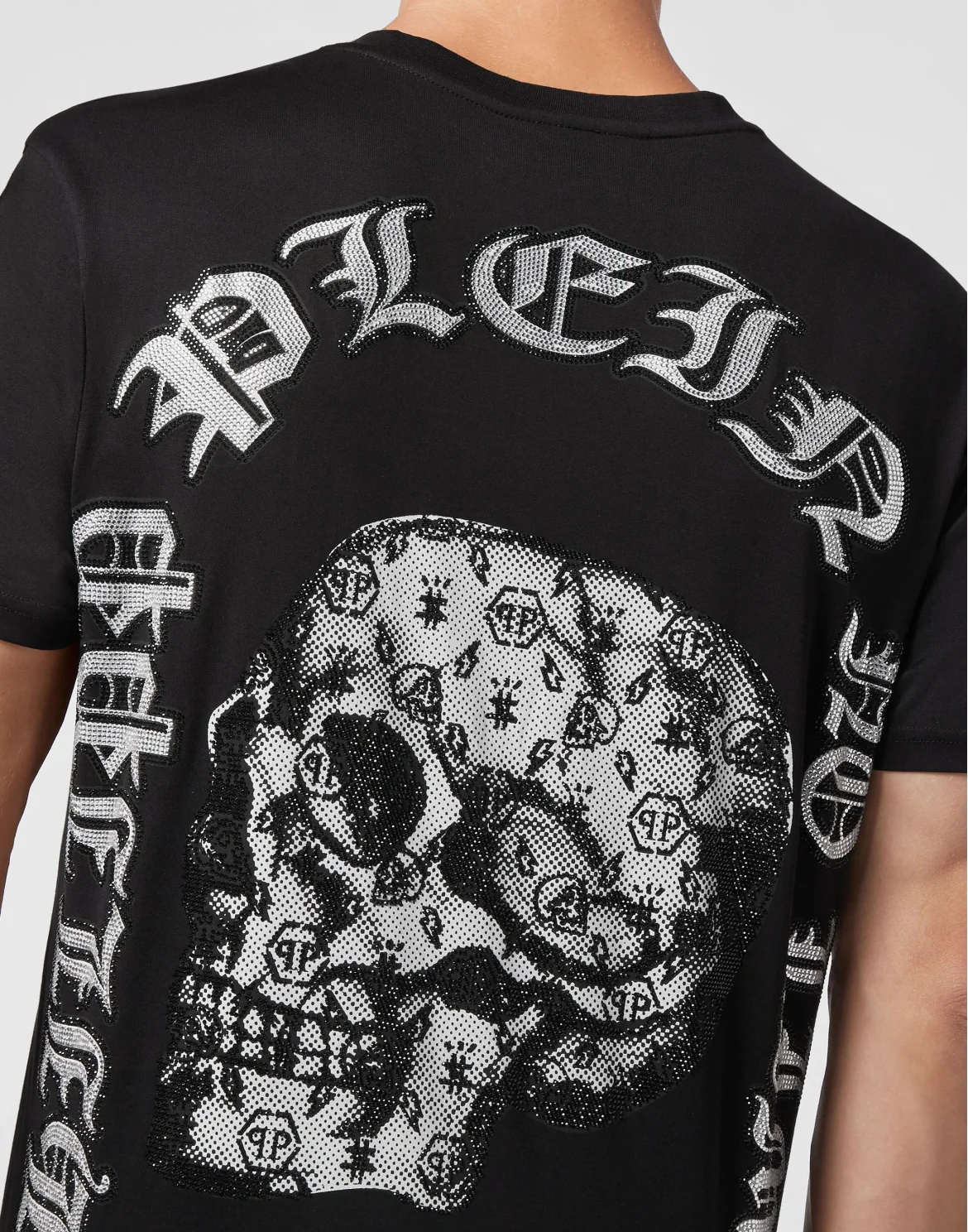 T-shirt V-Neck SS stones Philipp Plein No Limit$, цвет: Черный