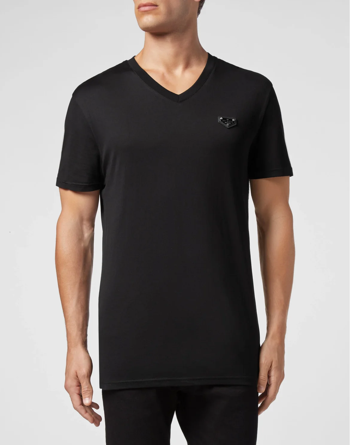 T-shirt V-Neck SS stones Philipp Plein No Limit$, цвет: Черный