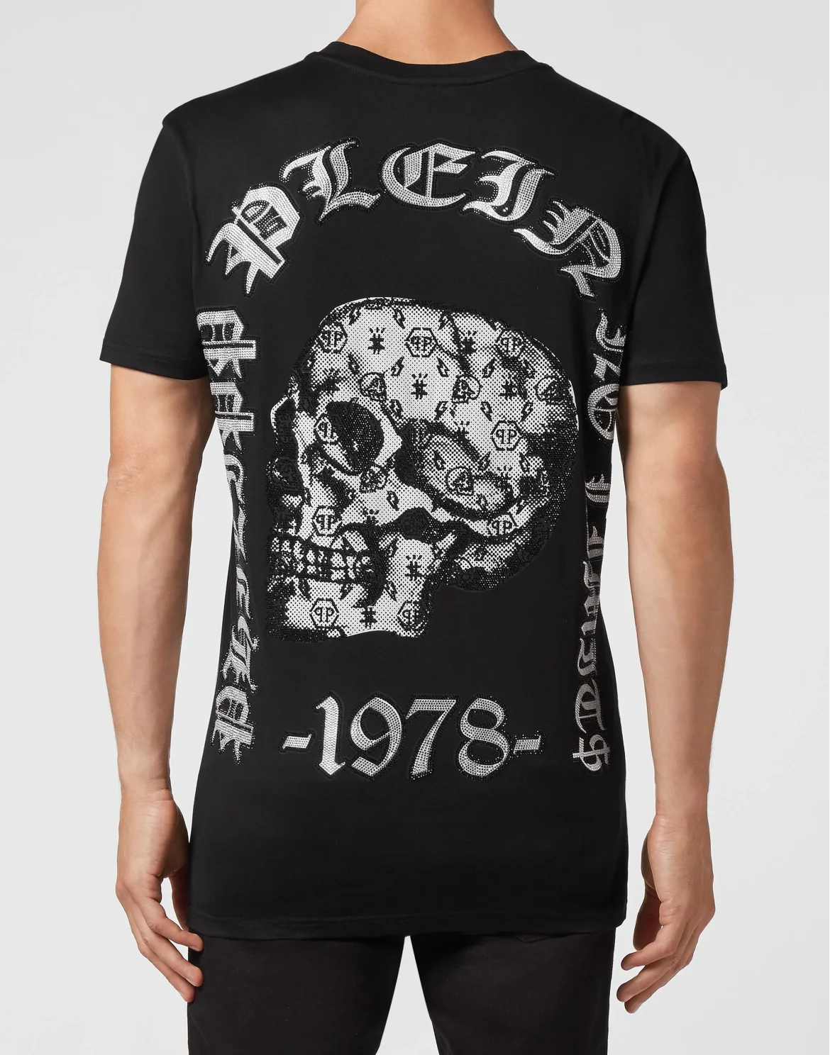 T-shirt V-Neck SS stones Philipp Plein No Limit$, цвет: Черный
