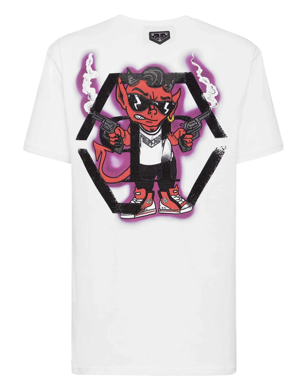 T-shirt Round Neck SS stones Bad Devil, цвет: Белый