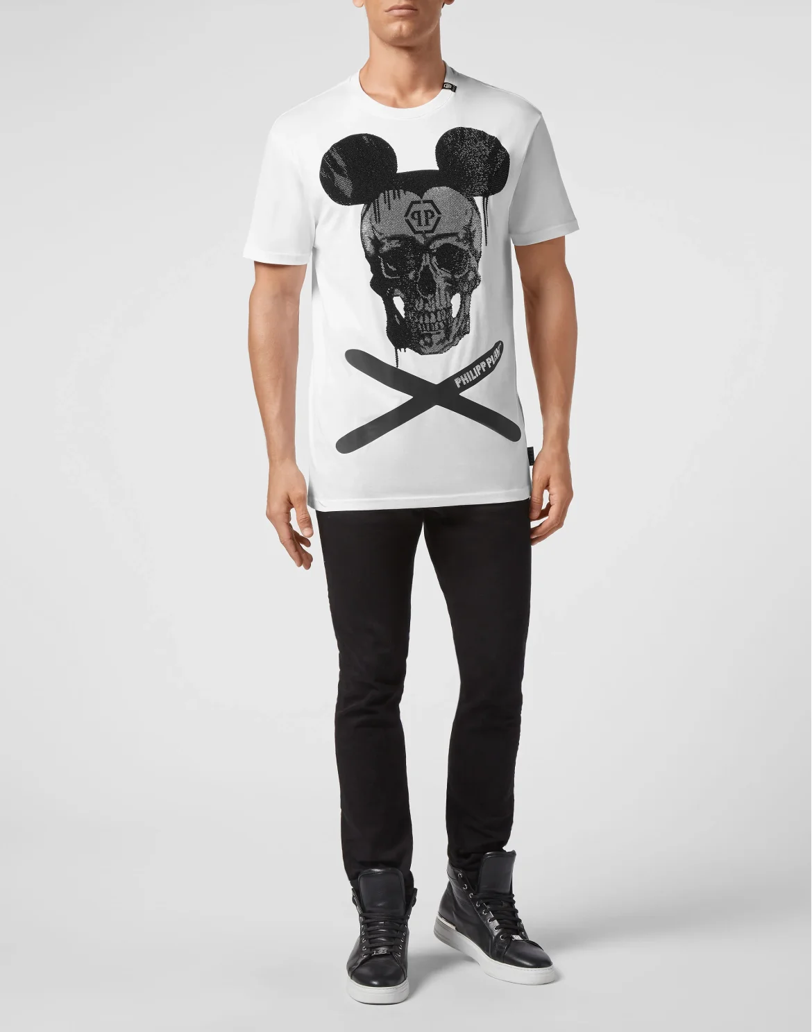 T-shirt Round Neck SS stones Skull, цвет: Белый