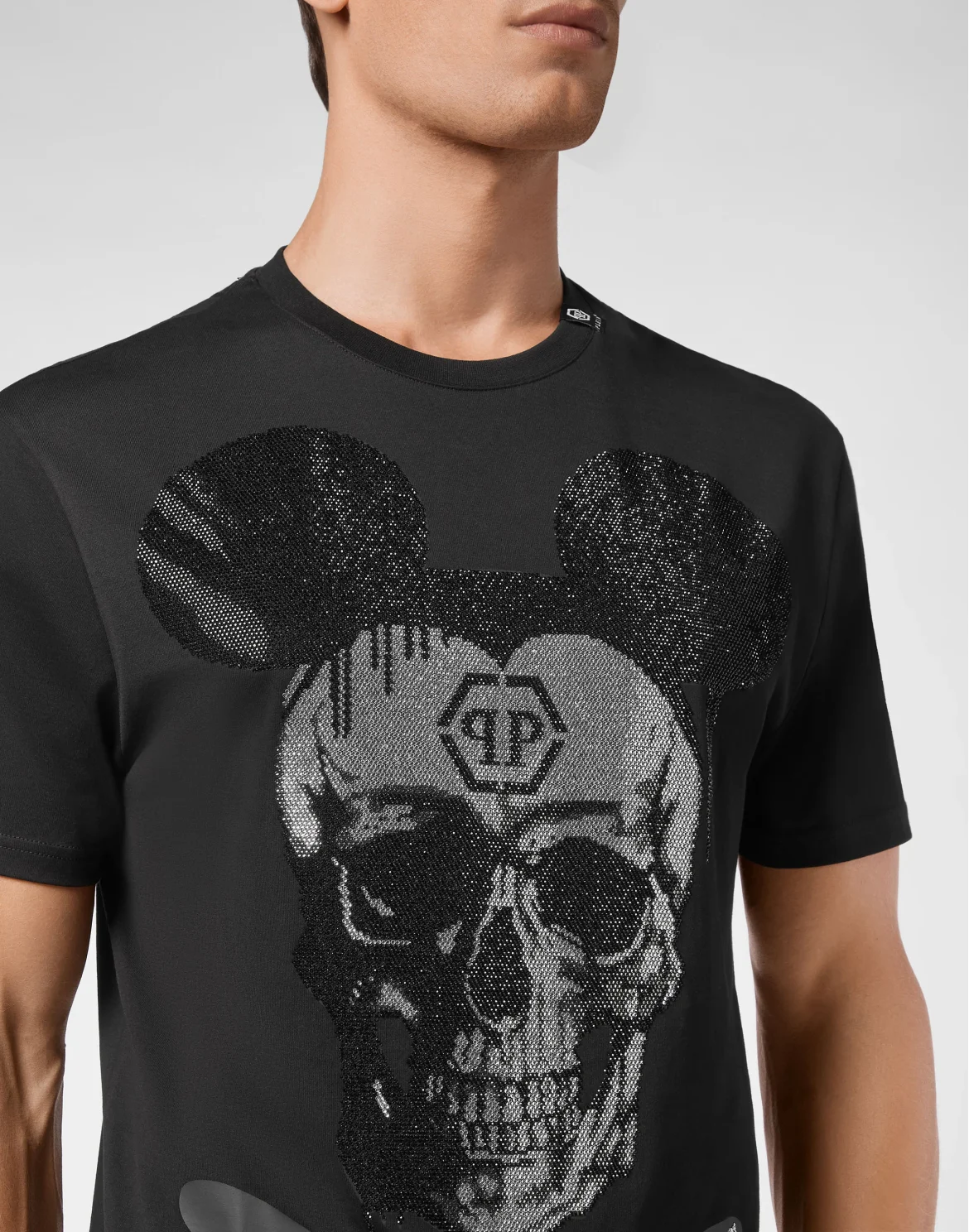 T-shirt Round Neck SS stones Skull, цвет: Черный