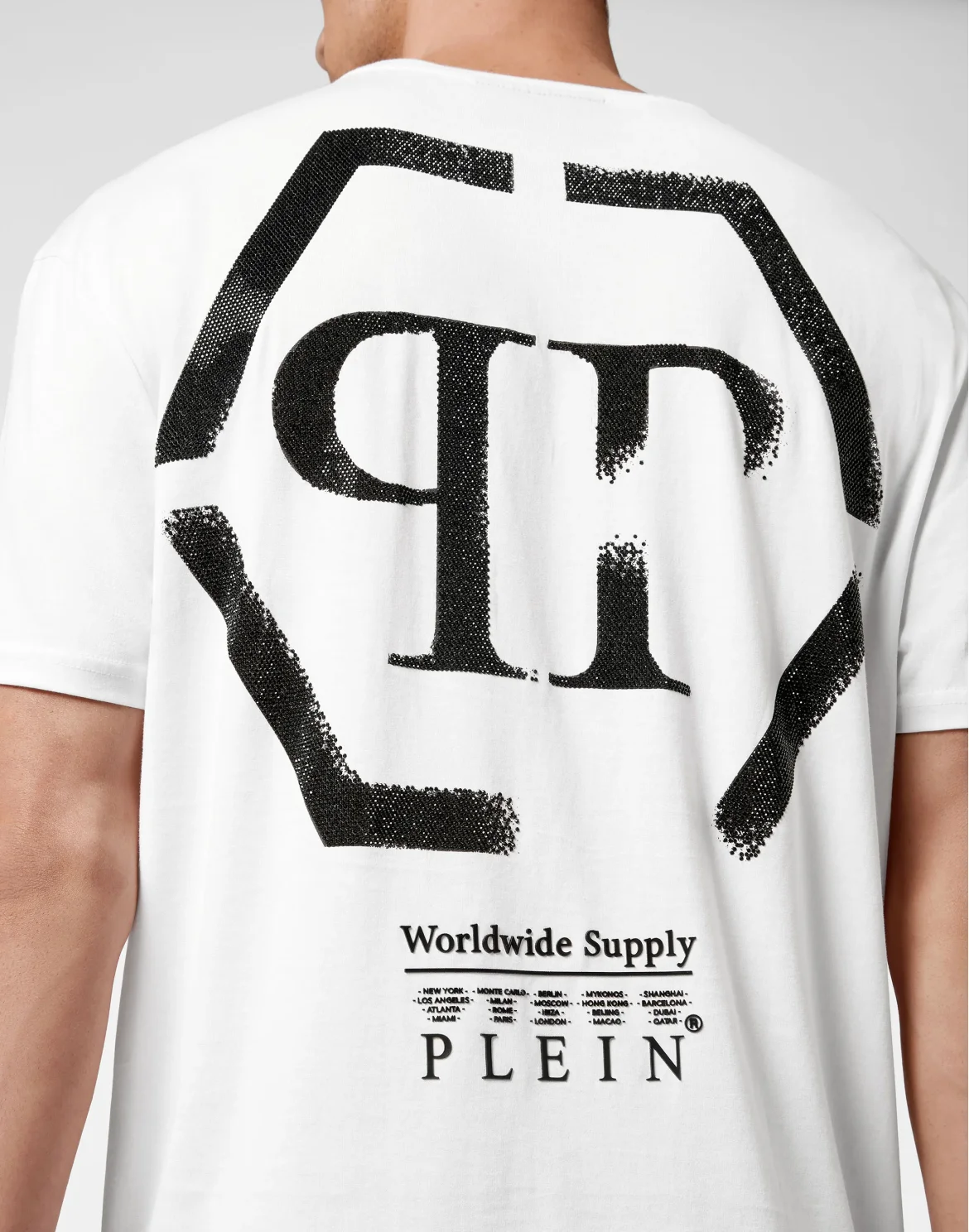 T-shirt Round Neck SS stones Hexagon, цвет: Белый