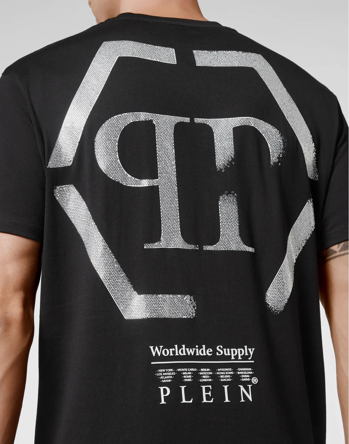 T-shirt Round Neck SS stones Hexagon, цвет: Черный
