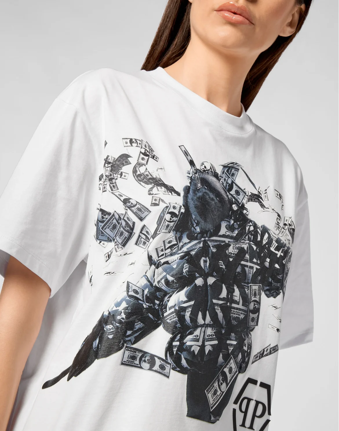 T-shirt Round Neck SS PP Dollar, цвет: Белый