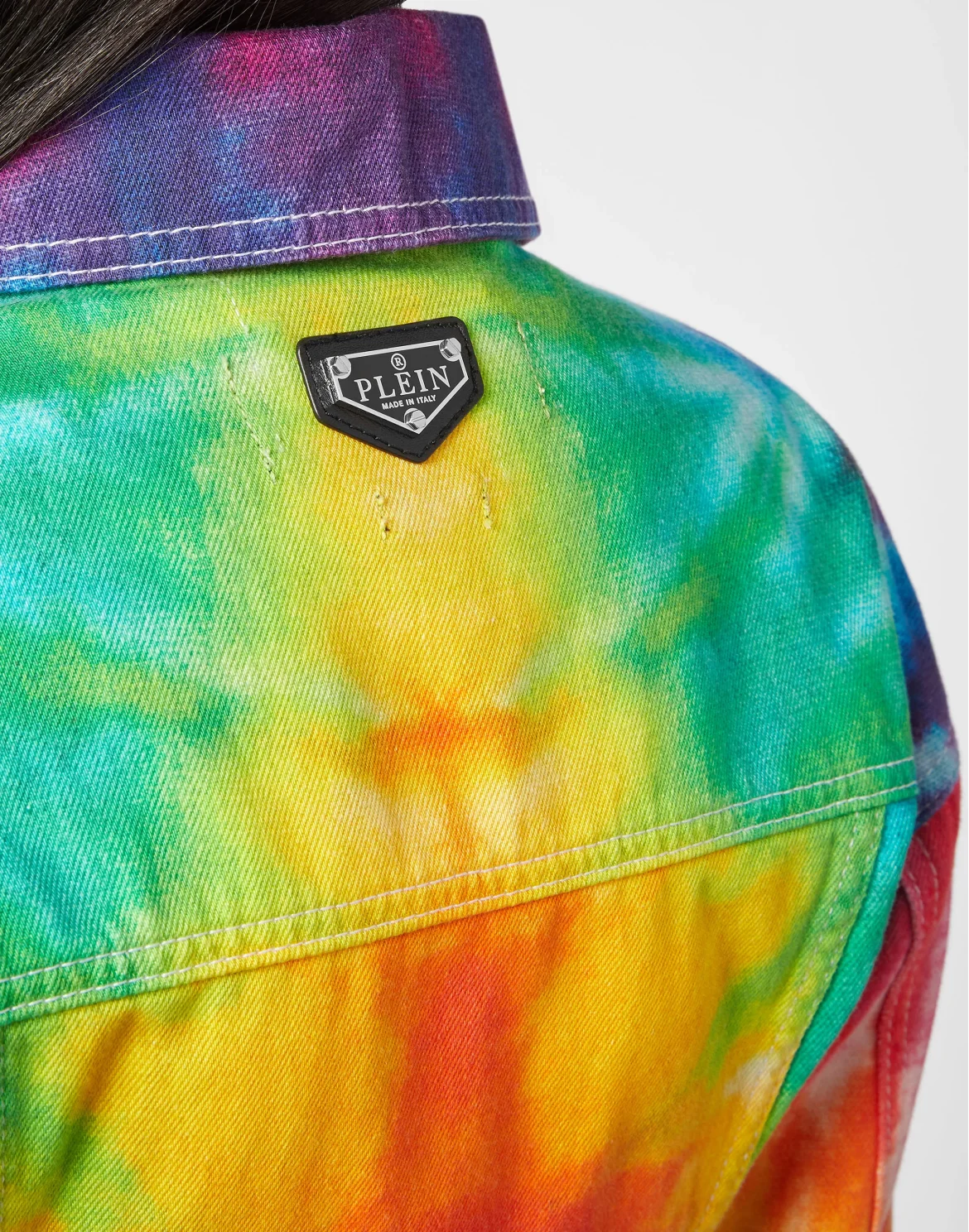 Denim Cropped Over Jacket Tie dye, цвет: Мультиколор