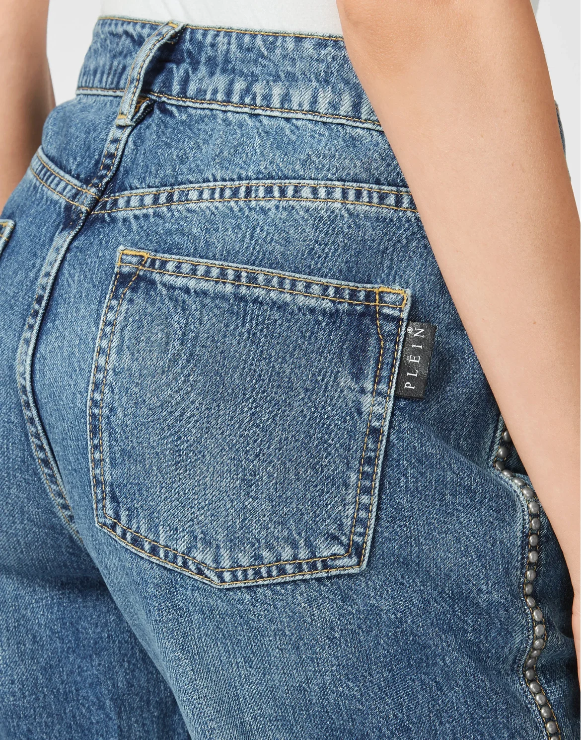 Denim Trousers Loose Fit Studs, цвет: Синий