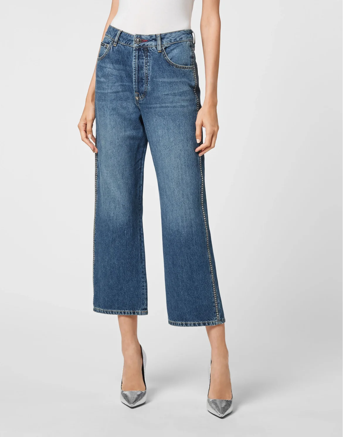 Denim Trousers Loose Fit Studs, цвет: Синий