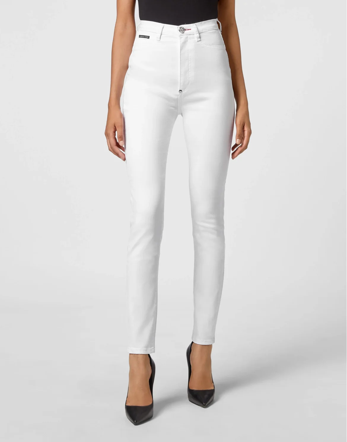 Denim Super High Waist Jegging Iconic Plein, цвет: Белый