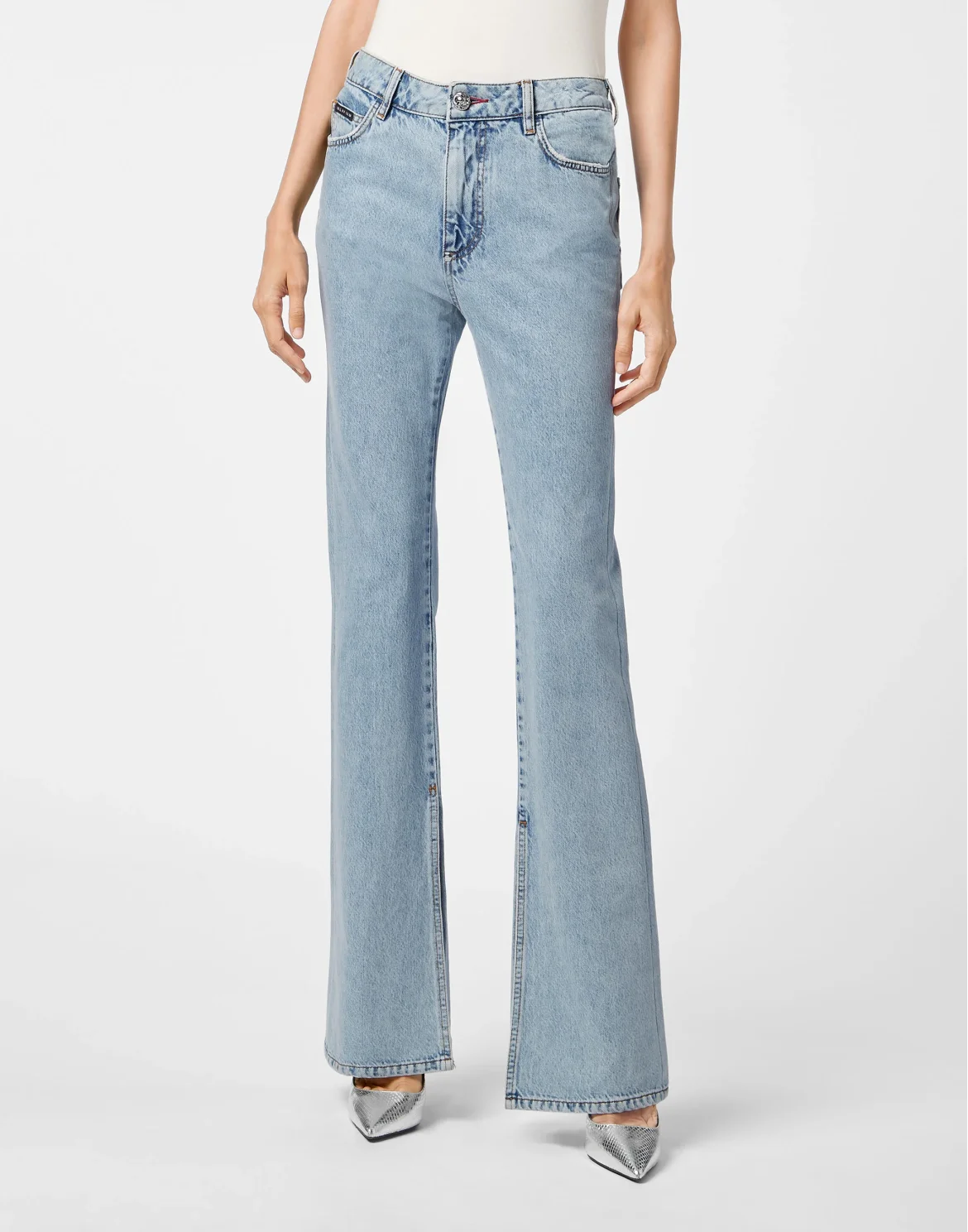 Denim Flare Fit Iconic Plein, цвет: Голубой