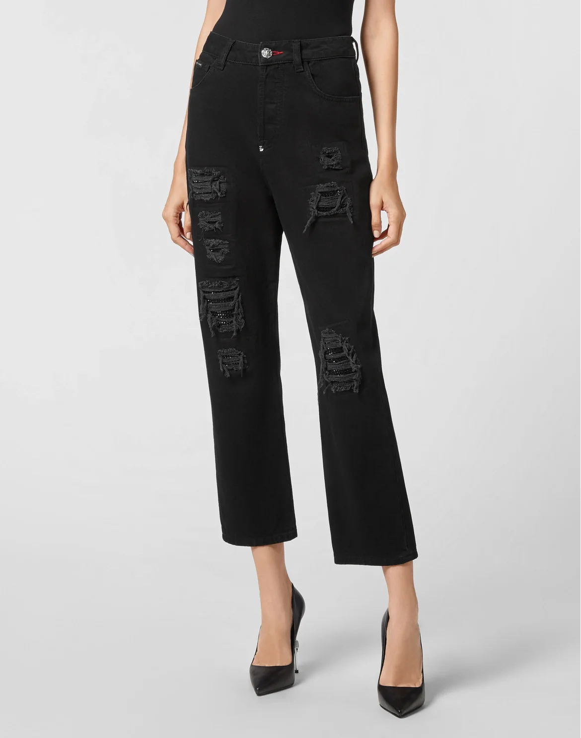 Denim Loose Fit Jet Destroyed, цвет: Черный