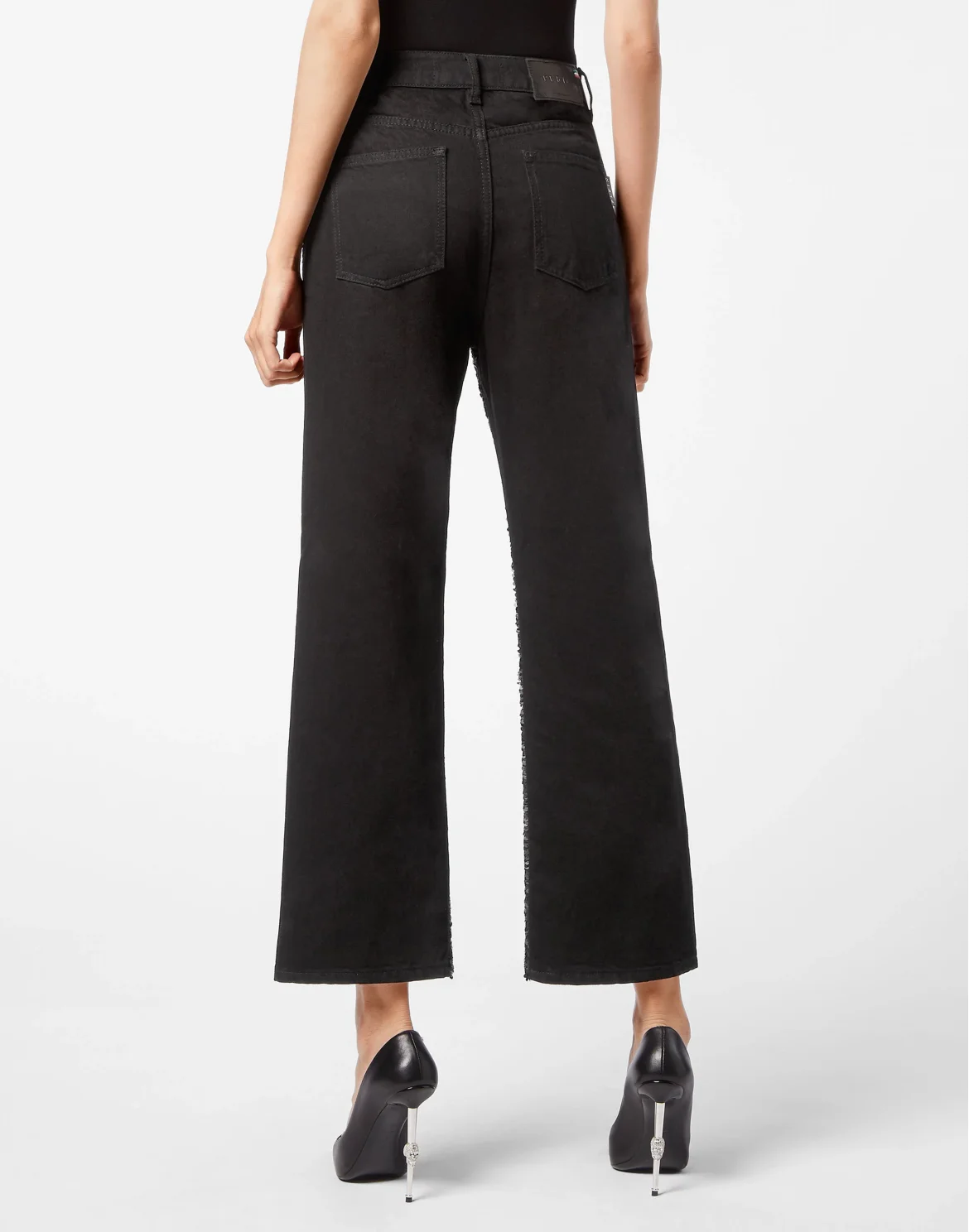 Denim High Rise Fit Paillettes Paillettes, цвет: Черный