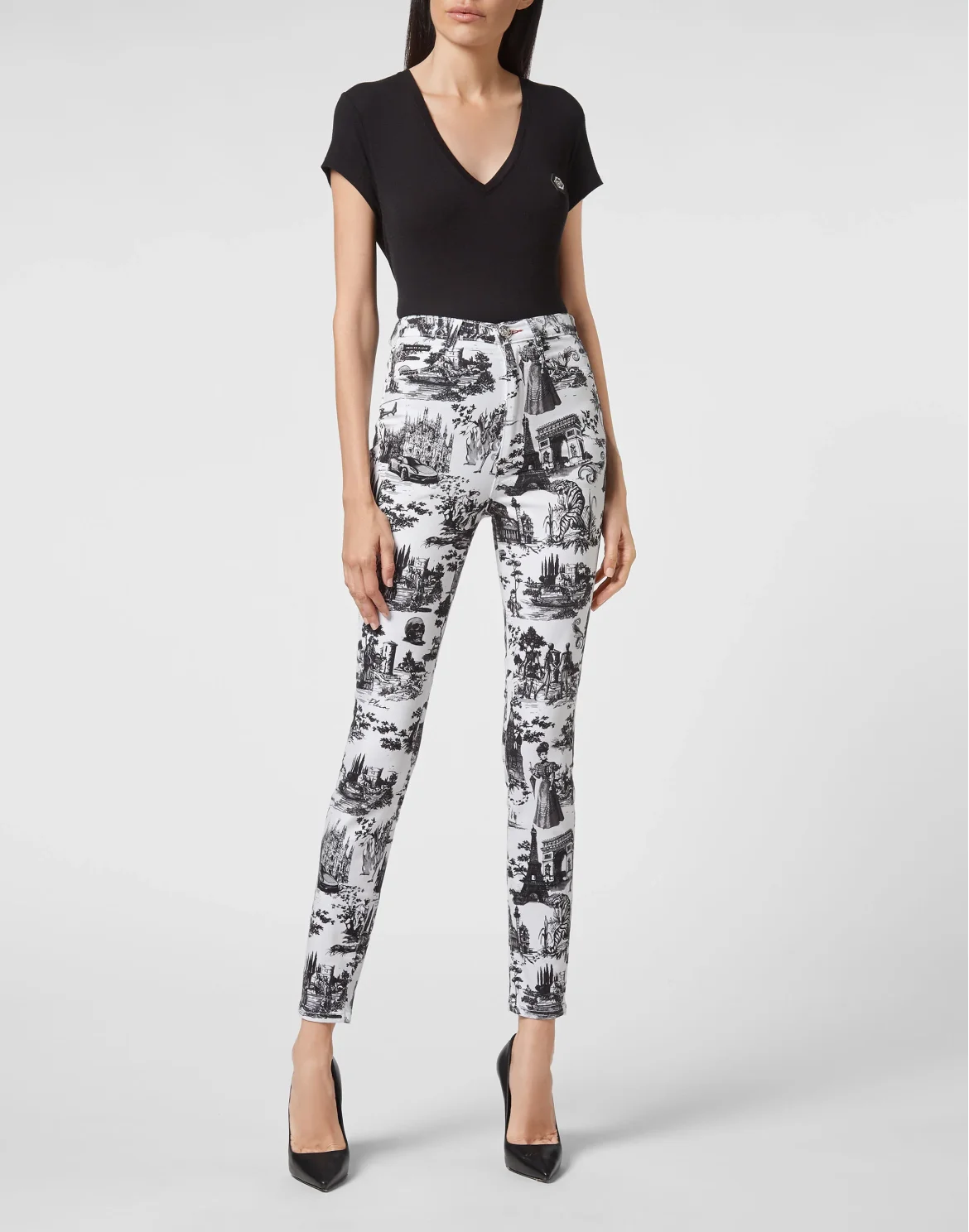 Denim Super High Waist Jegging Print En PLEIN air, цвет: Белый