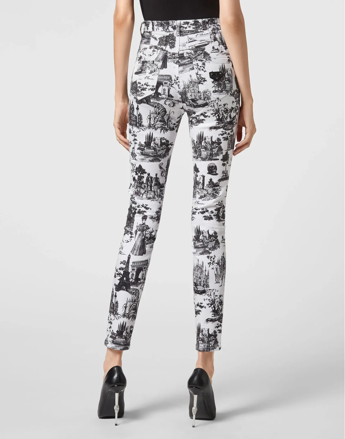 Denim Super High Waist Jegging Print En PLEIN air, цвет: Белый