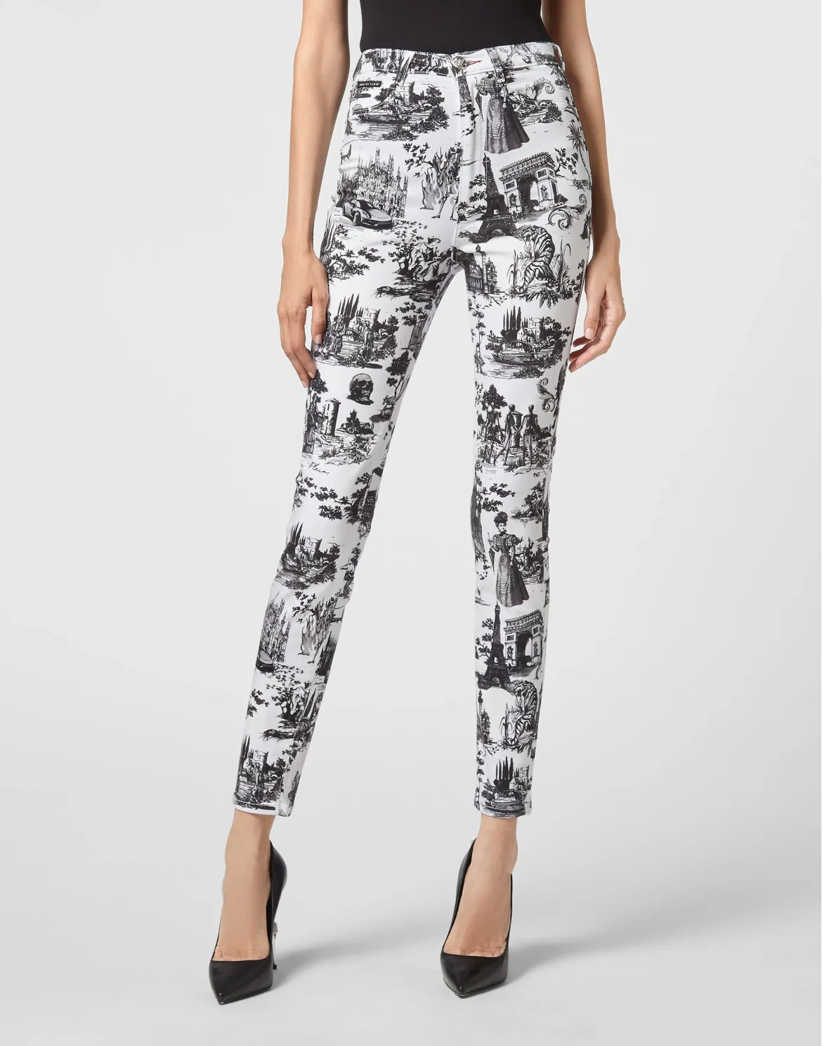 Denim Super High Waist Jegging Print En PLEIN air, цвет: Белый