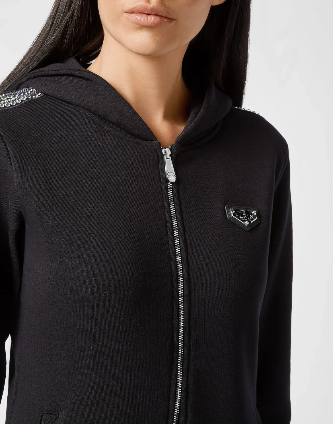 Hoodie sweatshirt Full Zip Crystal Cable, цвет: Черный