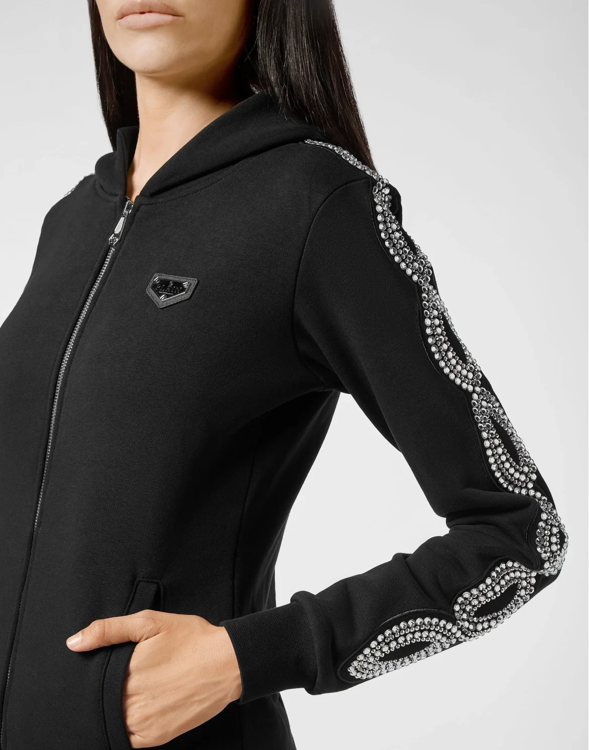 Hoodie sweatshirt Full Zip Crystal Cable, цвет: Черный