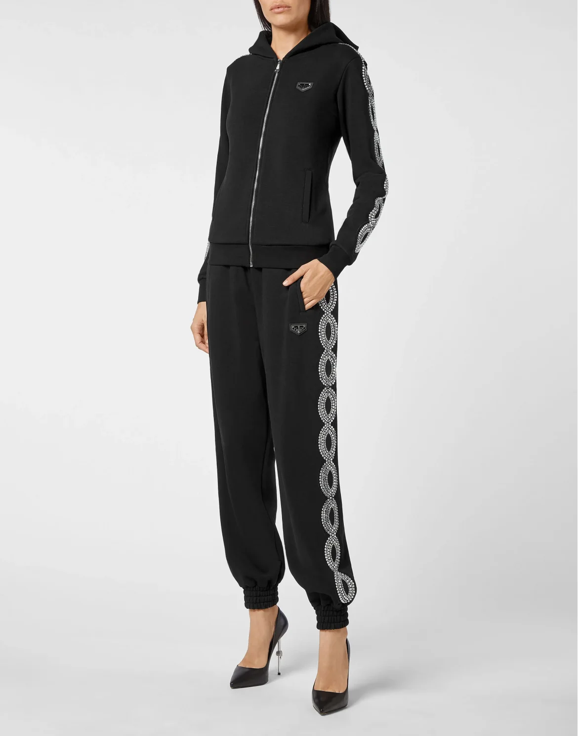 Hoodie sweatshirt Full Zip Crystal Cable, цвет: Черный
