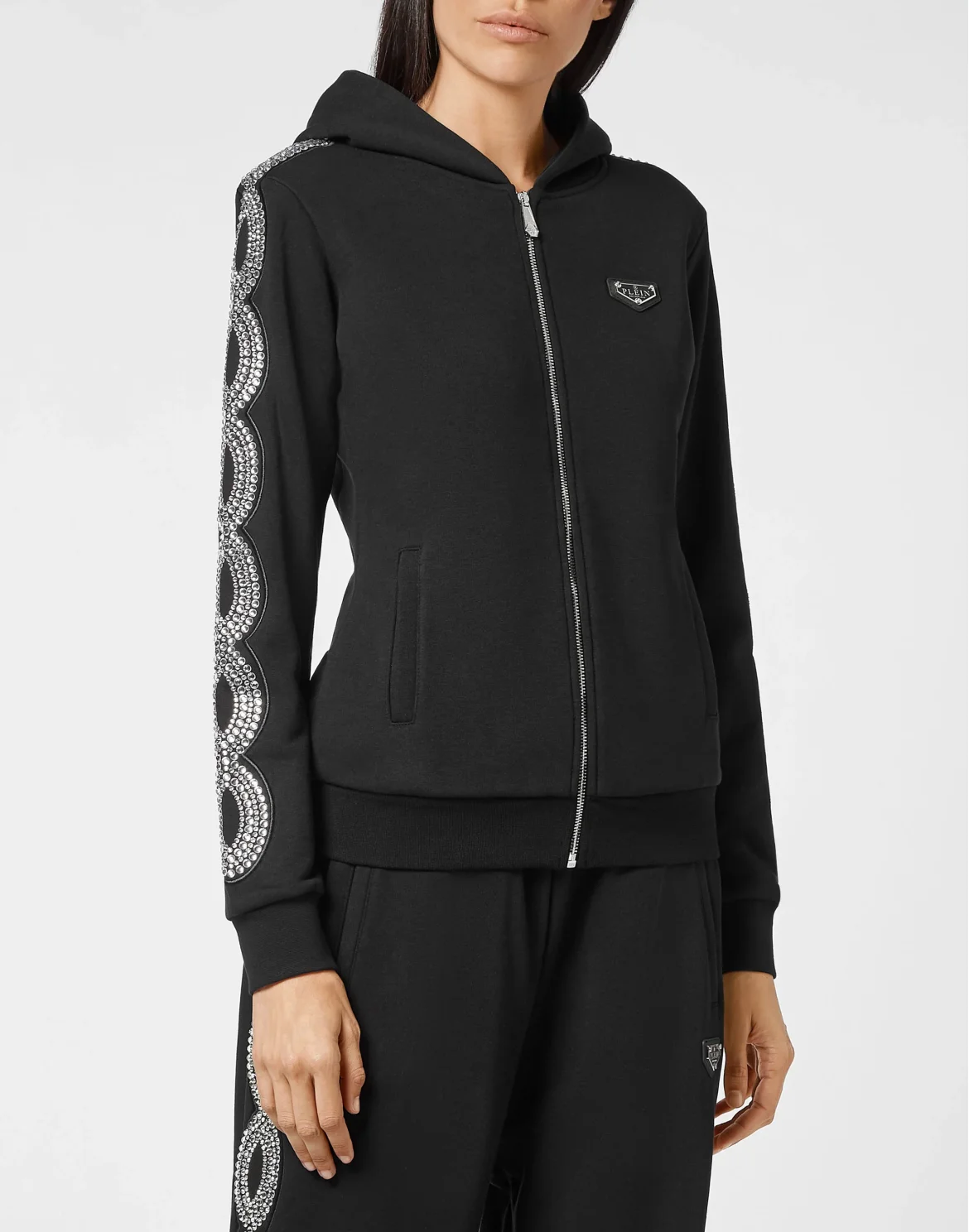 Hoodie sweatshirt Full Zip Crystal Cable, цвет: Черный