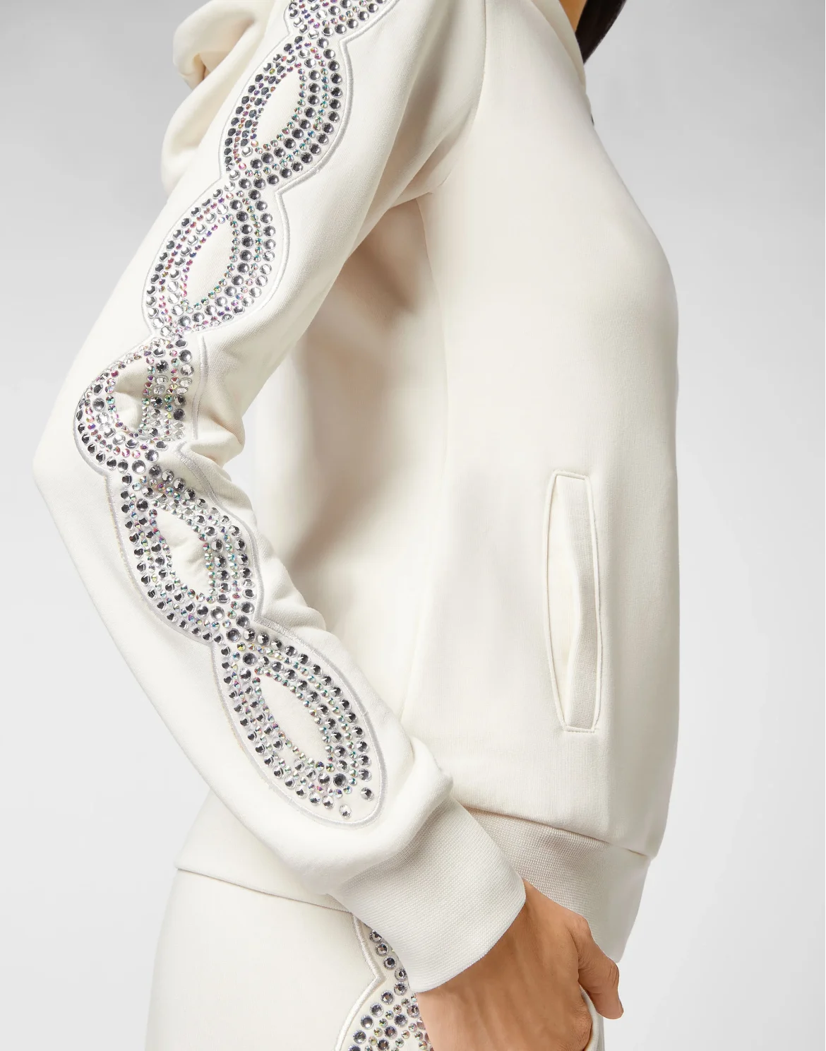 Hoodie sweatshirt Full Zip Crystal Cable, цвет: Бежевый