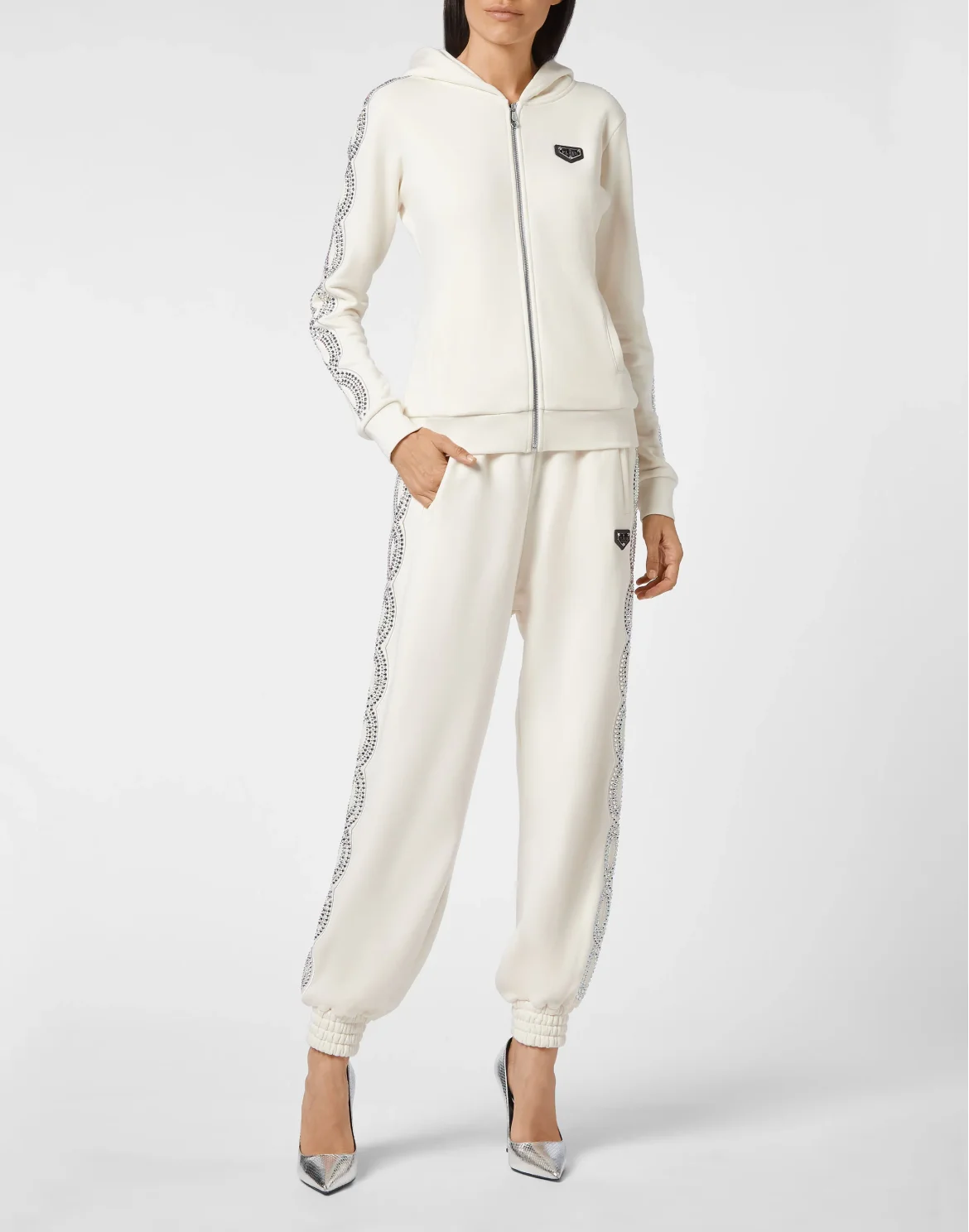 Hoodie sweatshirt Full Zip Crystal Cable, цвет: Бежевый
