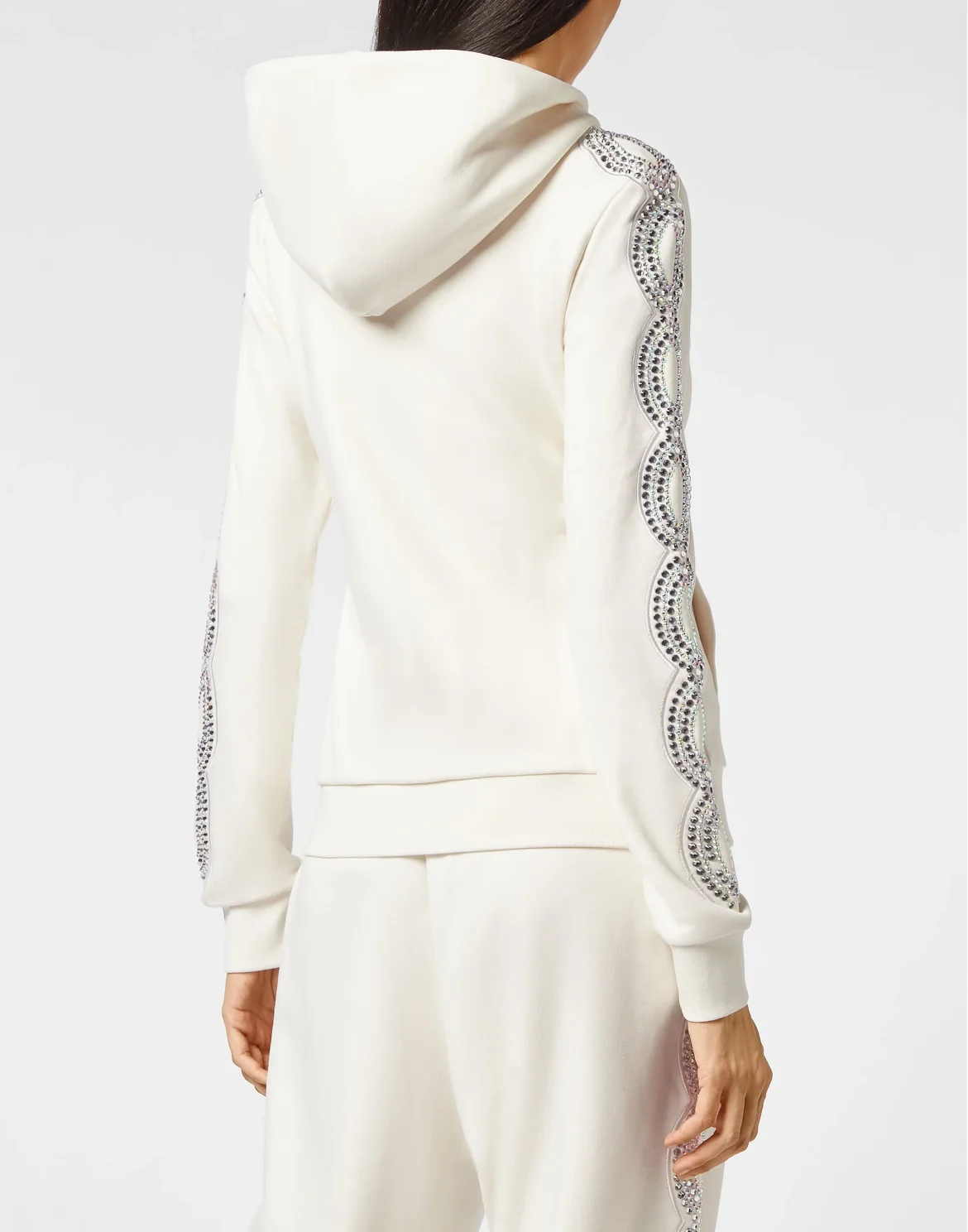Hoodie sweatshirt Full Zip Crystal Cable, цвет: Бежевый