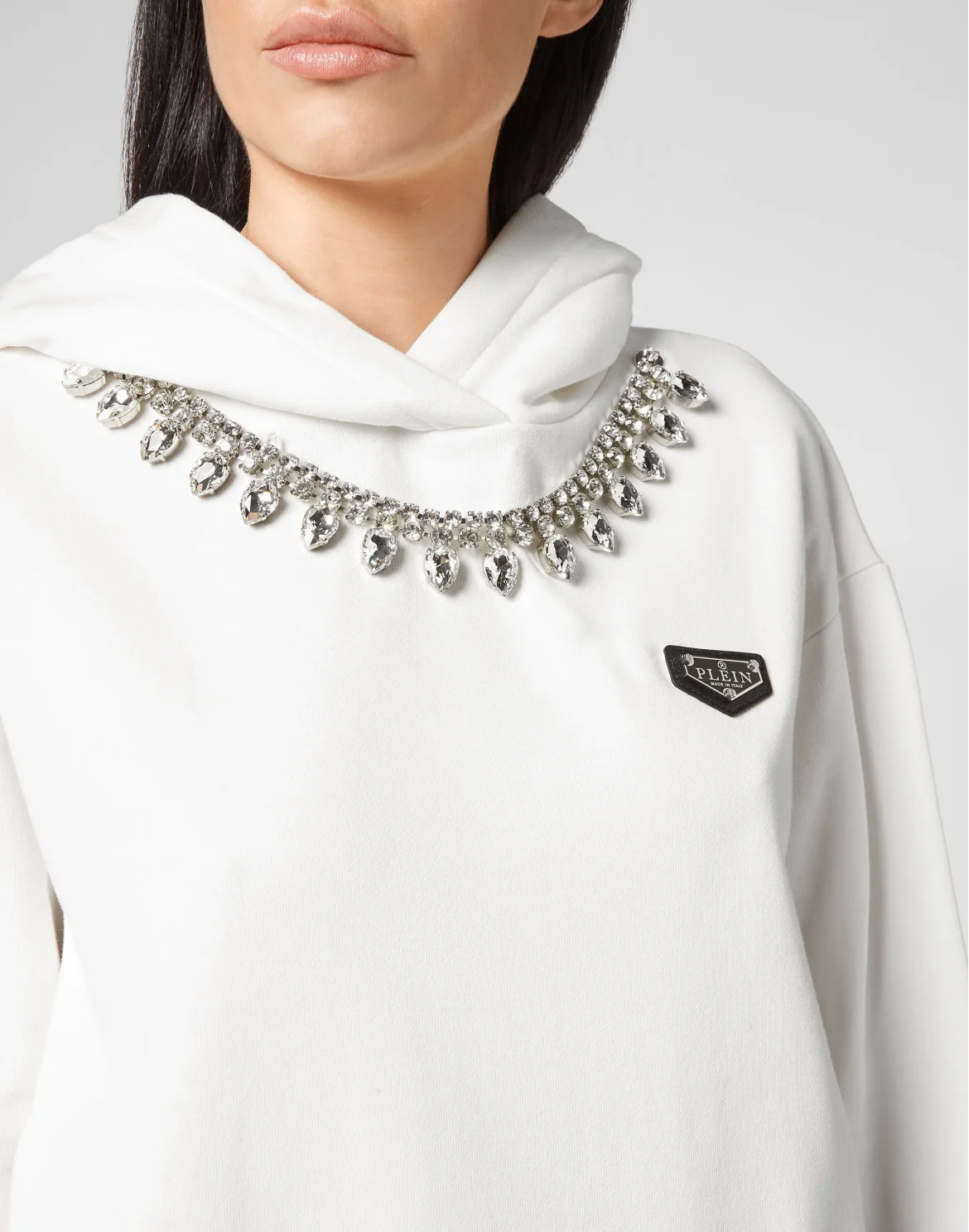 Jogging Hoodie Day Dress Crystal Chain, цвет: Белый