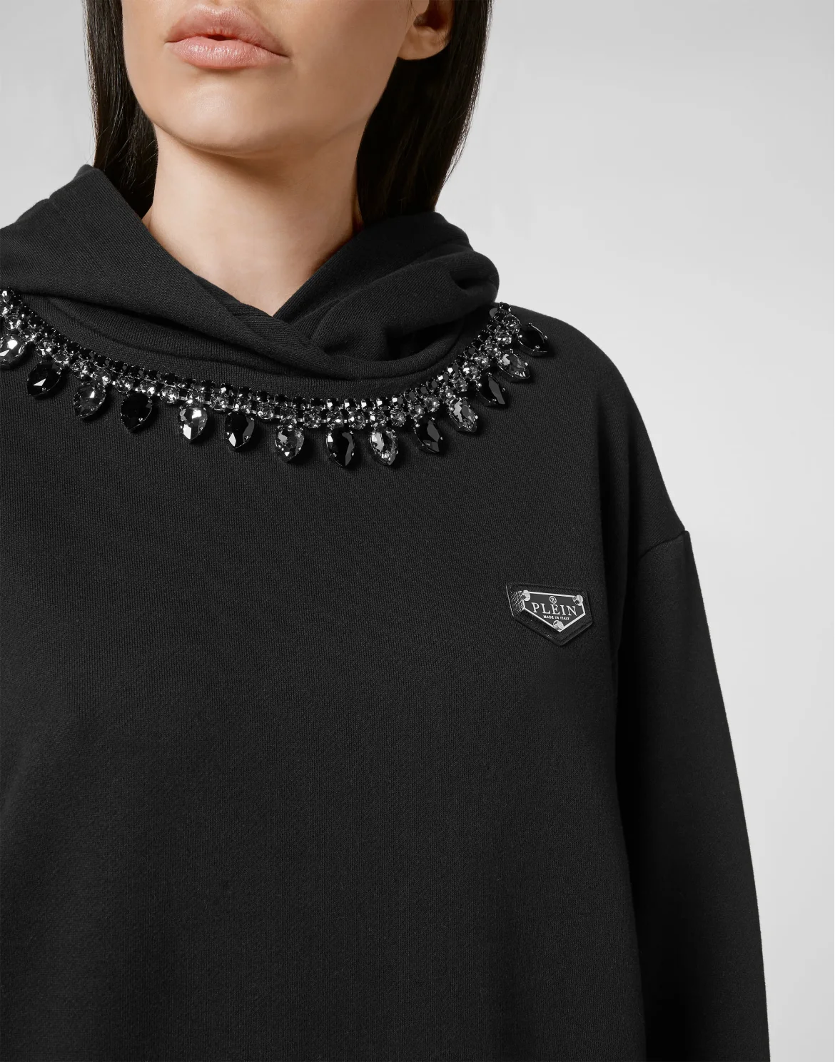 Jogging Hoodie Day Dress Crystal Chain, цвет: Черный