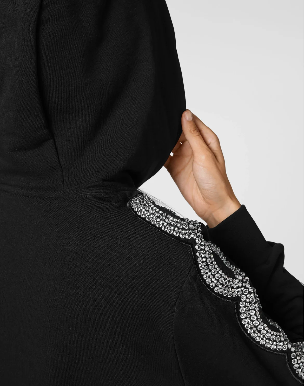 Jogging Hoodie Day Dress Crystal Cable, цвет: Черный