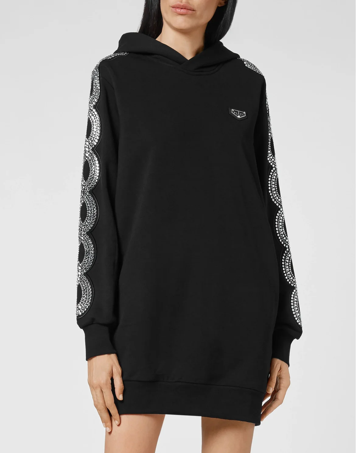 Jogging Hoodie Day Dress Crystal Cable, цвет: Черный