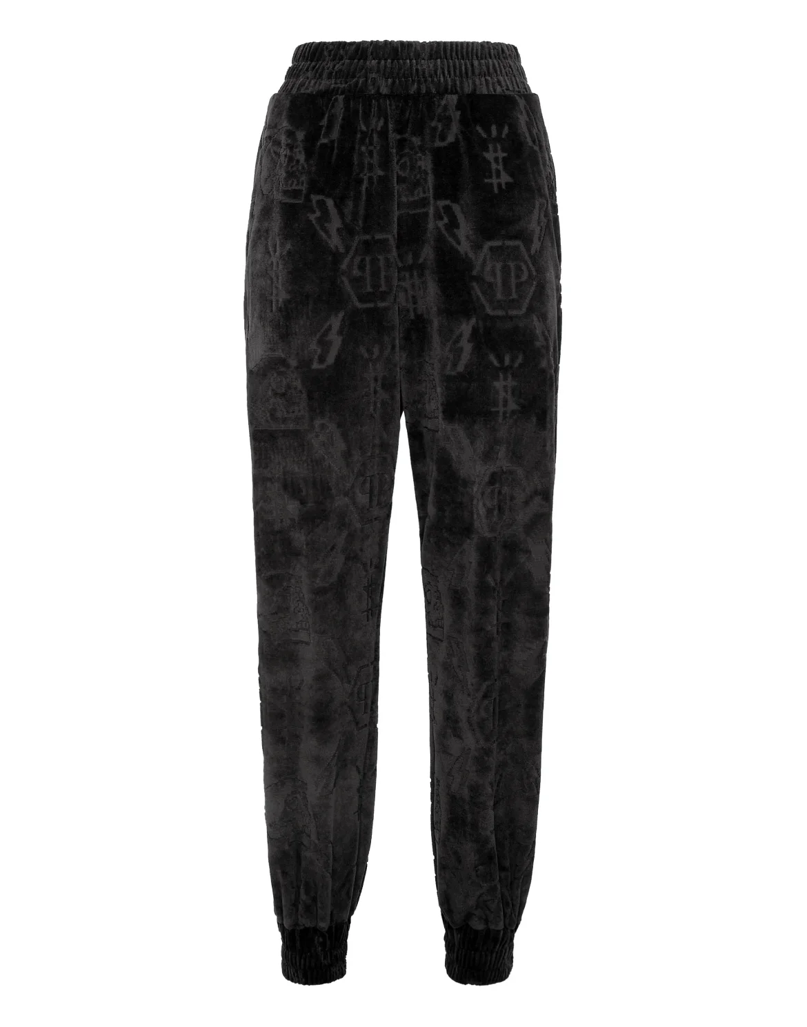 Velvet Jogging Trousers Lasered Monogram, цвет: Черный