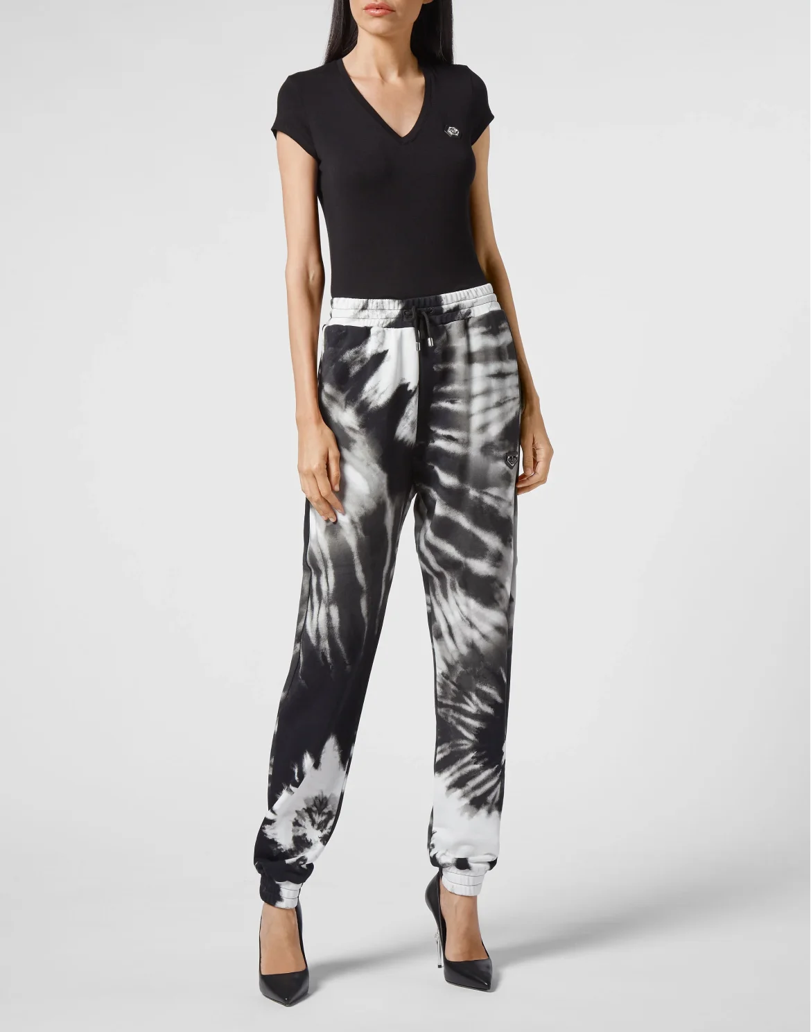 Jogging Trousers Tie Dye Crystal Chain, цвет: Белый