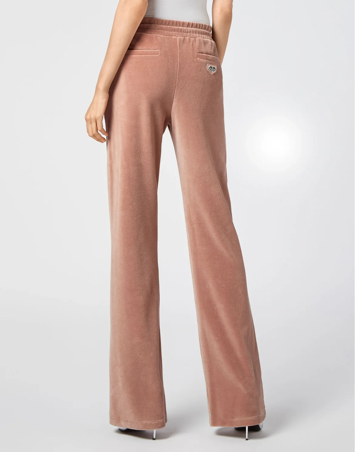 Velvet Jogging Trousers Crystal Chain, цвет: Розовый