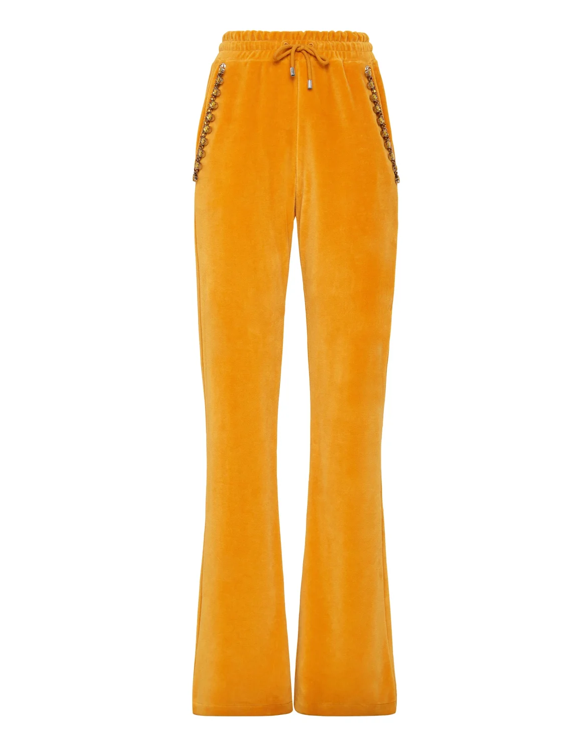 Velvet Jogging Trousers Crystal Chain, цвет: Оранжевый