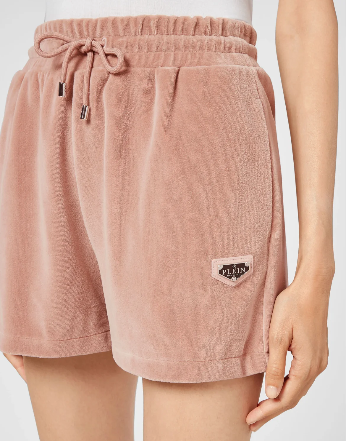 Velvet Jogging Shorts Crystal Chain, цвет: Розовый