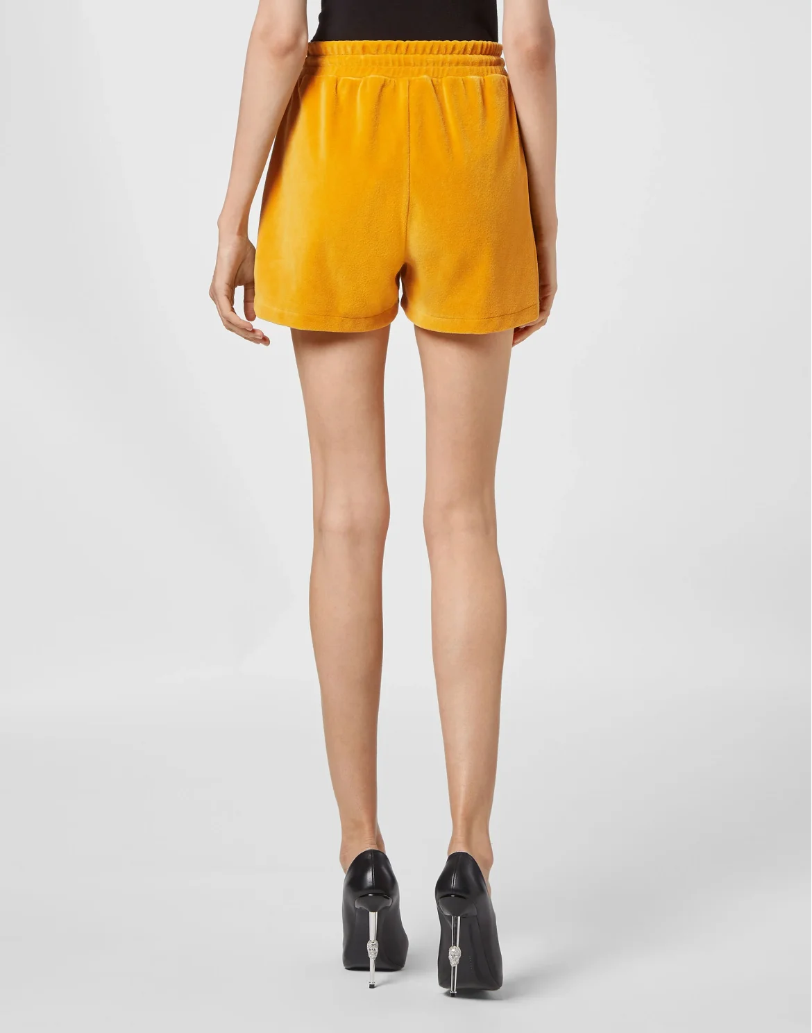 Velvet Jogging Shorts Crystal Chain, цвет: Оранжевый