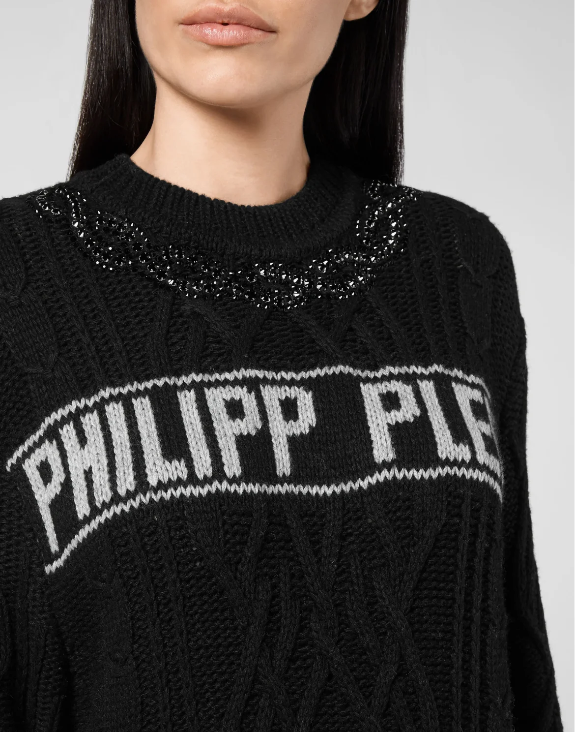 Cashmere 5 Pullover Round Neck LS Crystal Cable, цвет: Черный