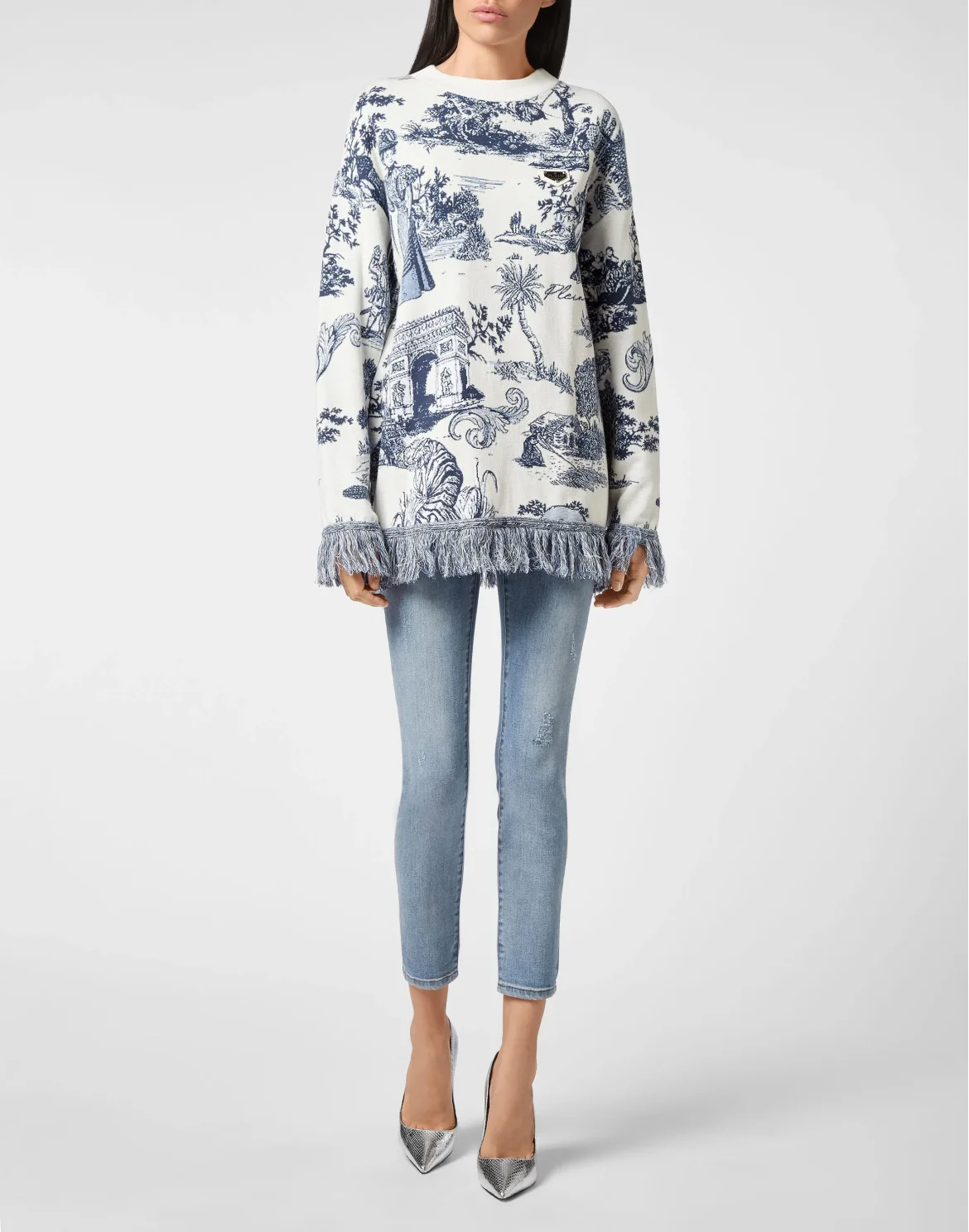 Pullover Round Neck LS Fringe En PLEIN air, цвет: Белый