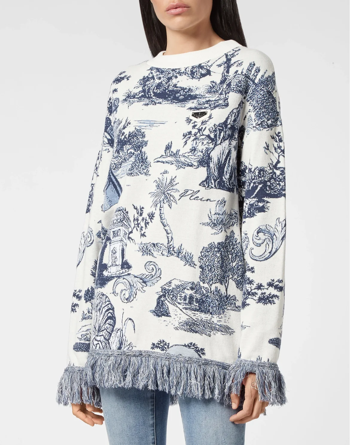 Pullover Round Neck LS Fringe En PLEIN air, цвет: Белый