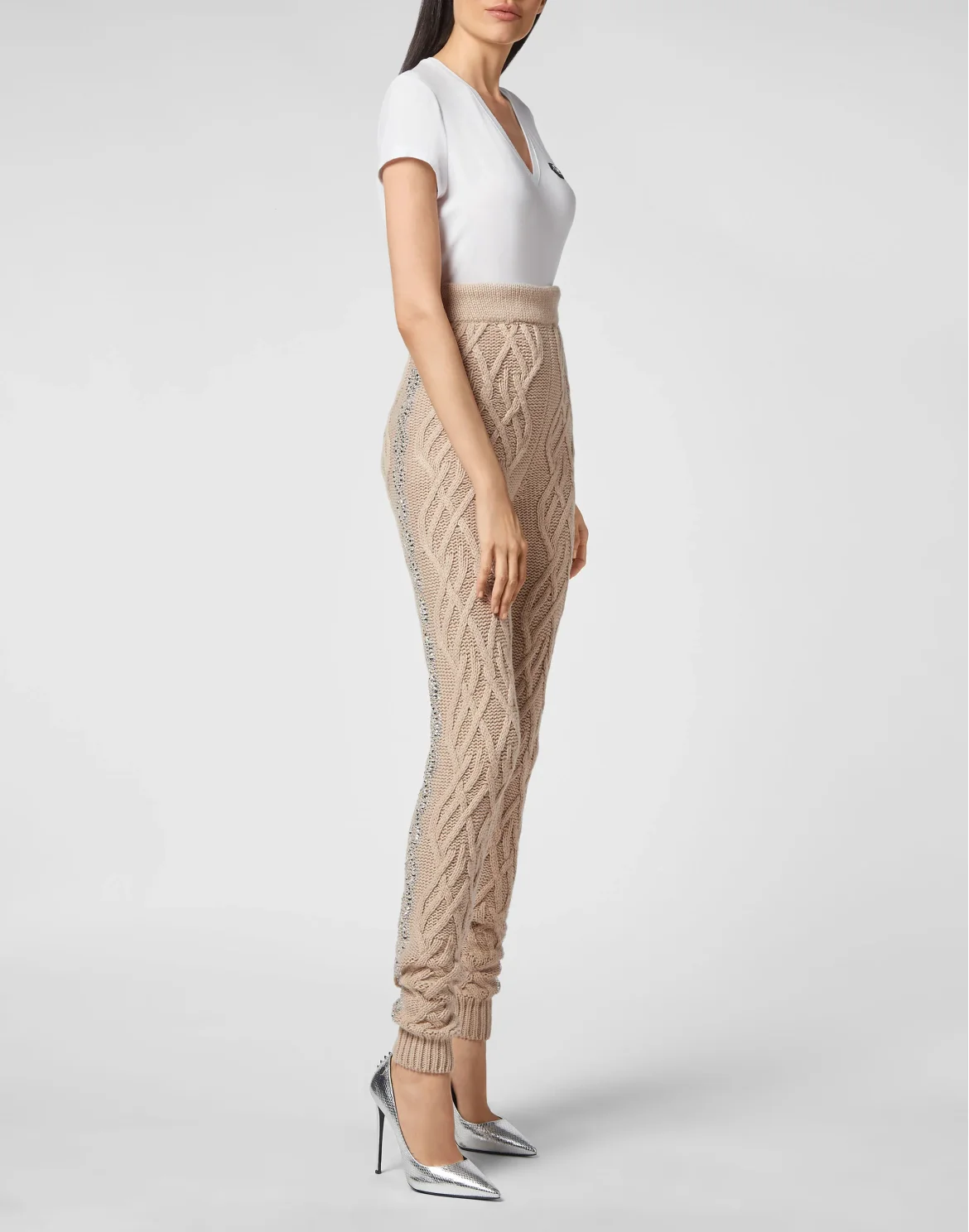 Cashmere 5 Jogging Trousers Crystal Cable, цвет: Бежевый