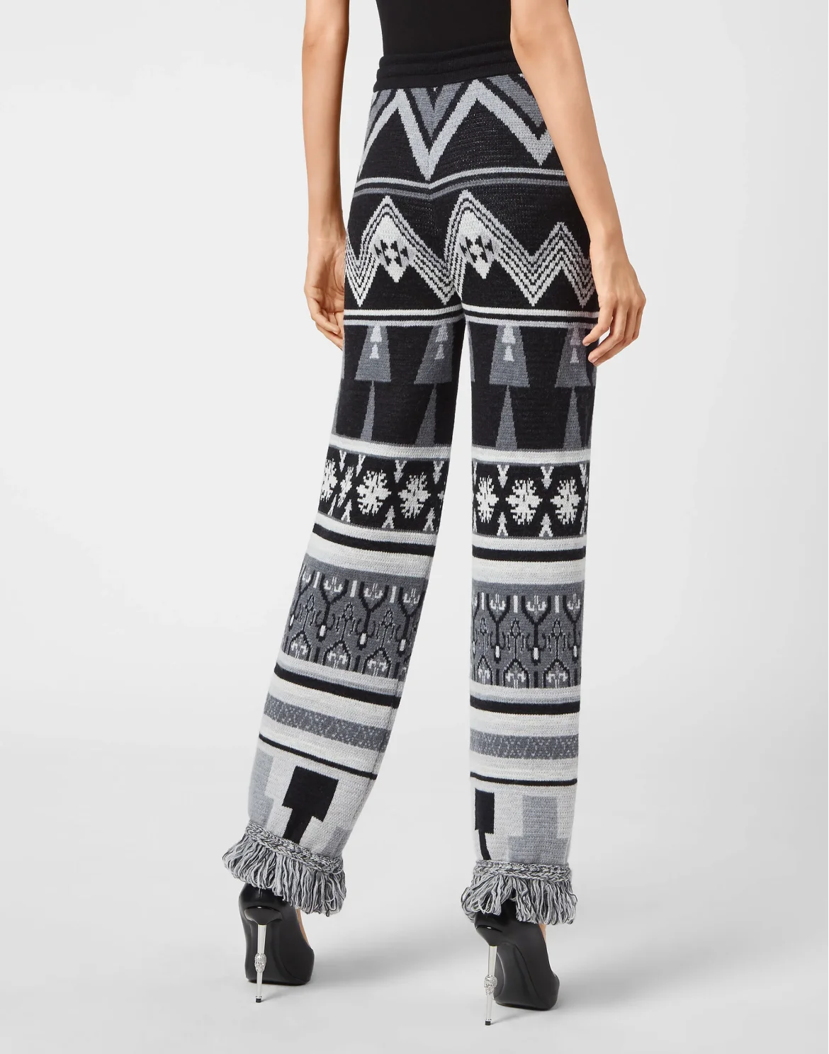 Wool Jogging Trousers Fringe Navajo, цвет: Черный