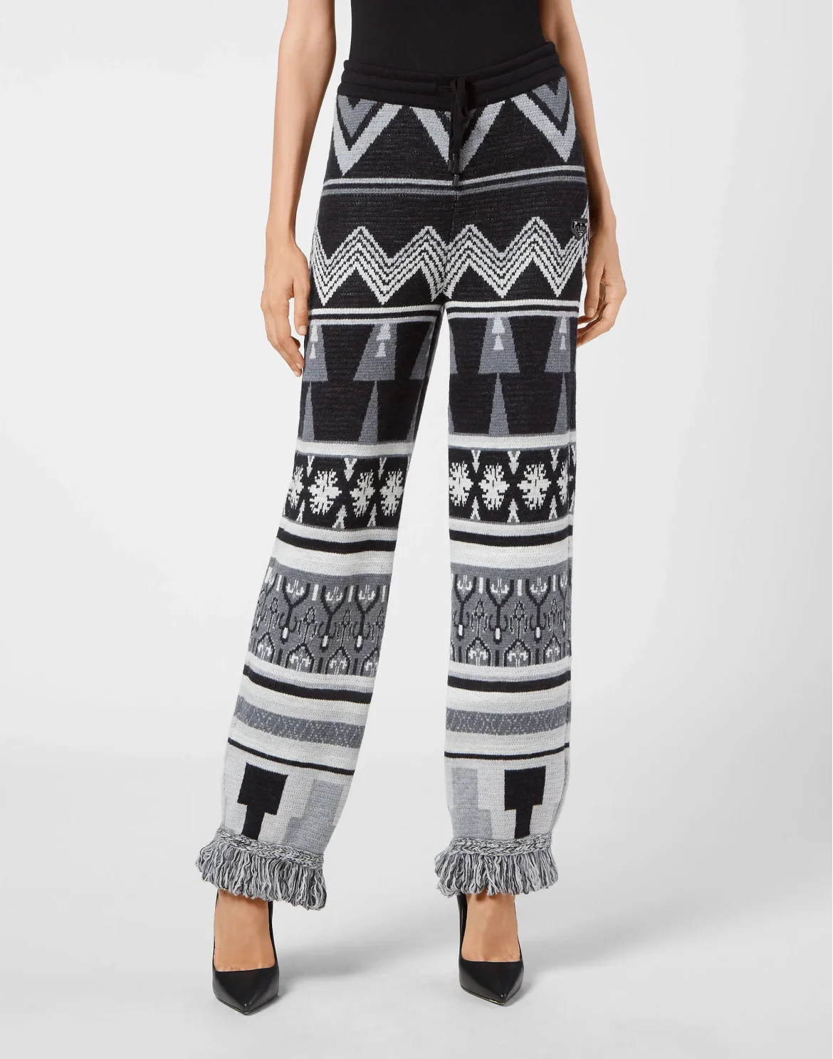 Wool Jogging Trousers Fringe Navajo, цвет: Черный