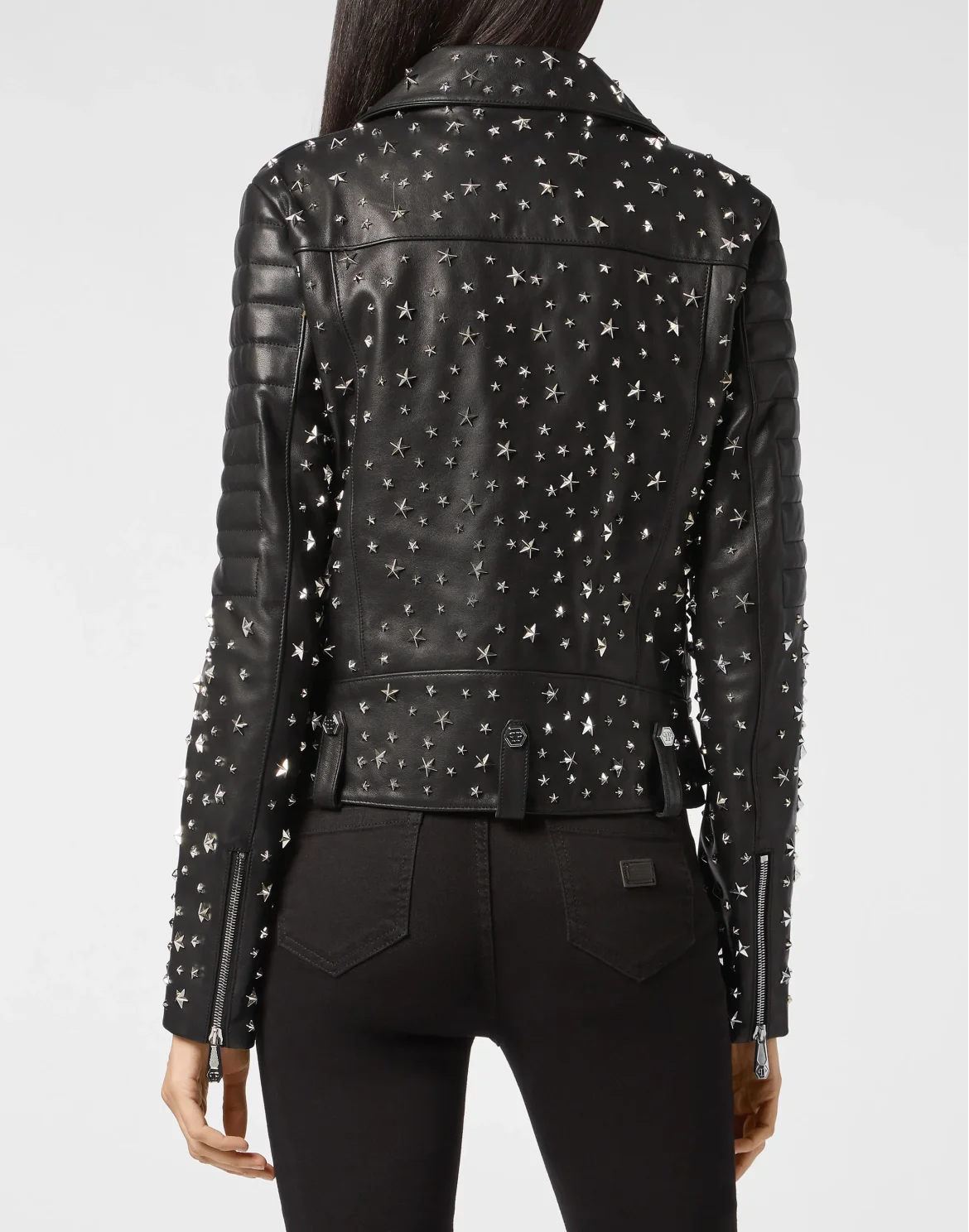 Leather Biker oversize stars Studs, цвет: Черный